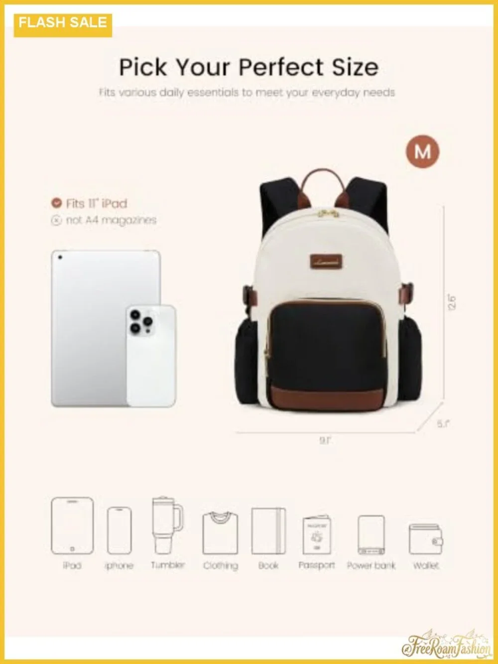 Mini Backpack Purse with 40oz Tumbler Holder, Water-Resistant Polyester